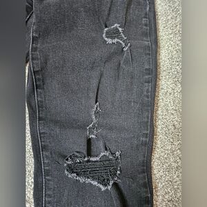 Old Navy Distressed Black Jeans Size 8 Slim Straight Mid Rise
